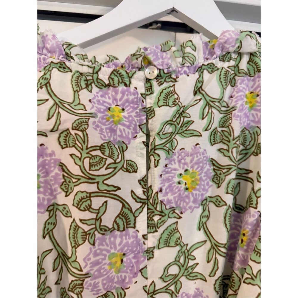 Roller Rabbit Daphne green and purple Floral midi dress size M - Picture 5 of 10